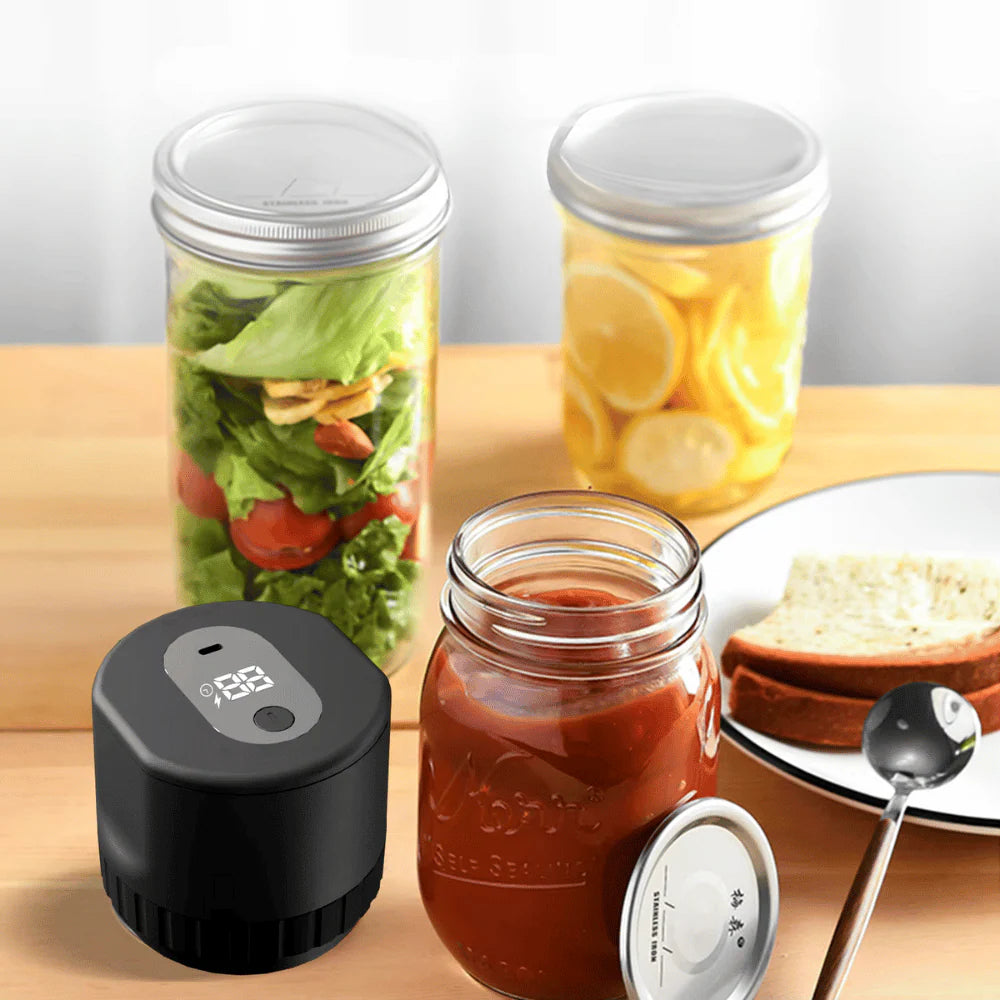 One-touch electric vacuum jar sealer with LED indicator for easy and quick sealing operation