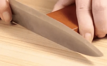 Durable magnetic knife sharpener with elegant wooden base for smooth blade sharpening