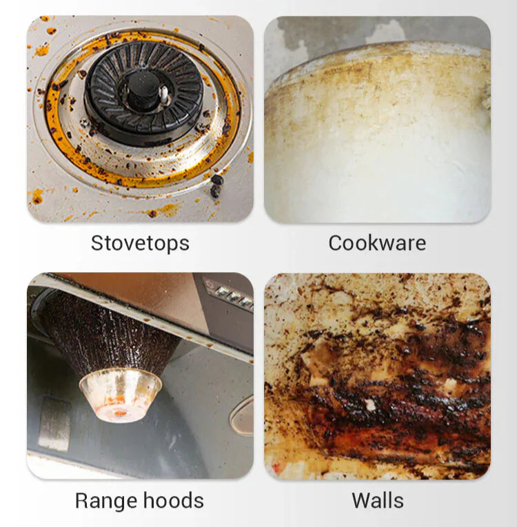 Powerful steam cleaner with adjustable steam levels cleaning cookware, tiles, and range hoods
